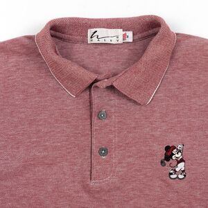 Walt Disney VTG Polo Men's Mickey Mouse Golfing Embroidered‎ Preppy Red Medium